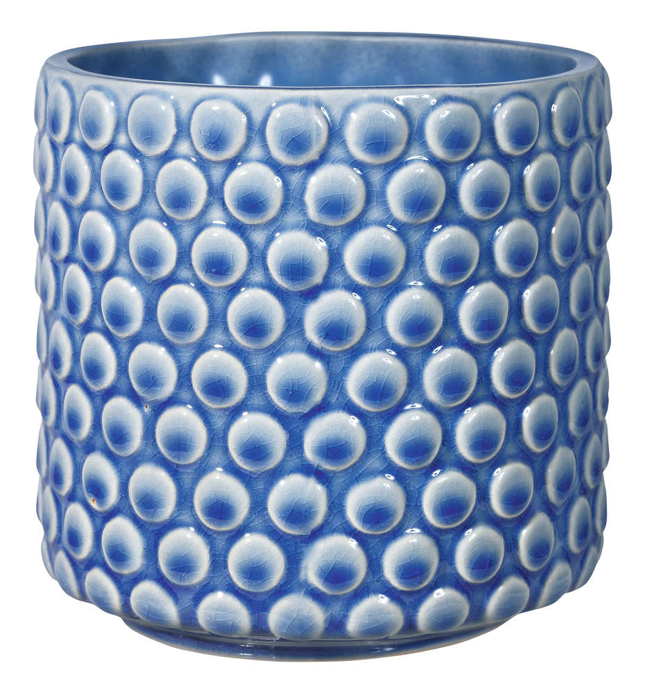 Bloomingville Blumentopf Keramik Blau Patina 