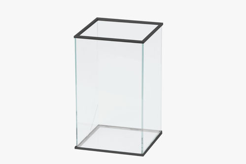 Edle Glas m/Schwart 12x12x20cm Clear/black