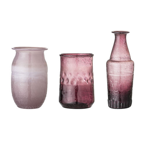 Bloomingville Vase, lila, 3er Set