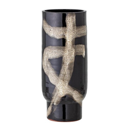 Bloomingville Vase Vefa, schwarz, Terrakotta