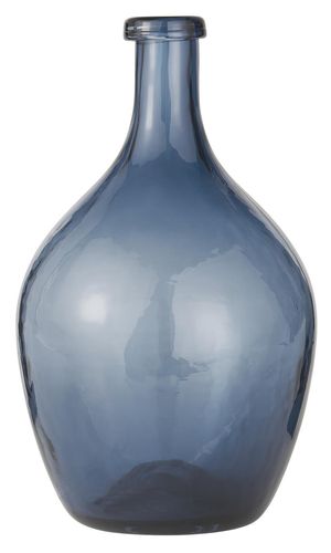 Ib Laursen Glasballon blaues Glas, mundgeblasen