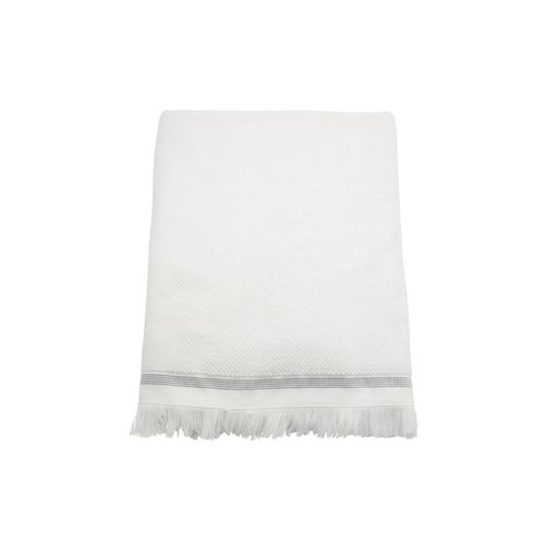 Meraki Handtuch 100x180 cm, weiß mit grauen Streifen