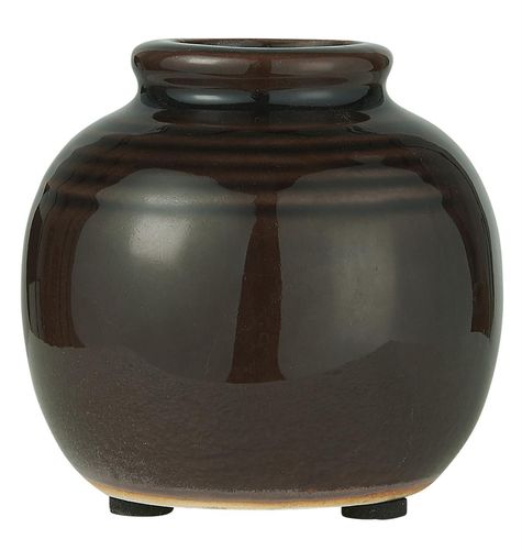 Ib Laursen Vase mini Yrsa mit Rillen krakelierte Oberfläche